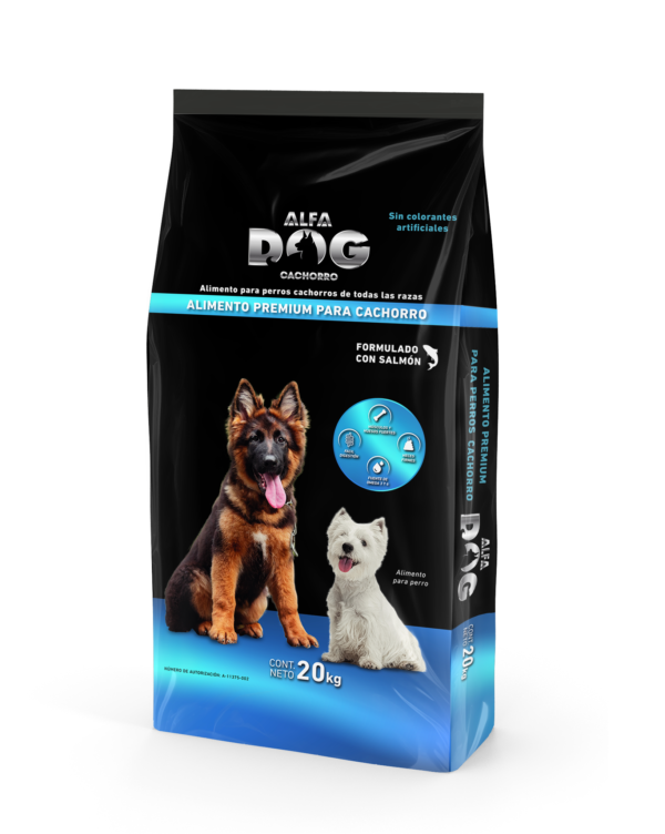 Alimento Premium ALFA DOG Cachorro 20 Kg.