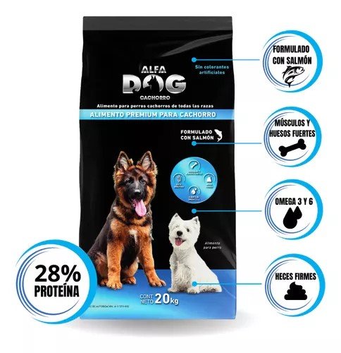 Alimento Premium ALFA DOG Cachorro 20 Kg.